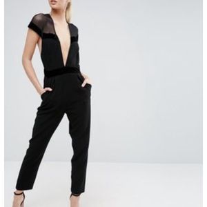 ASOS Jumpsuit with Velvet Tux Plunge